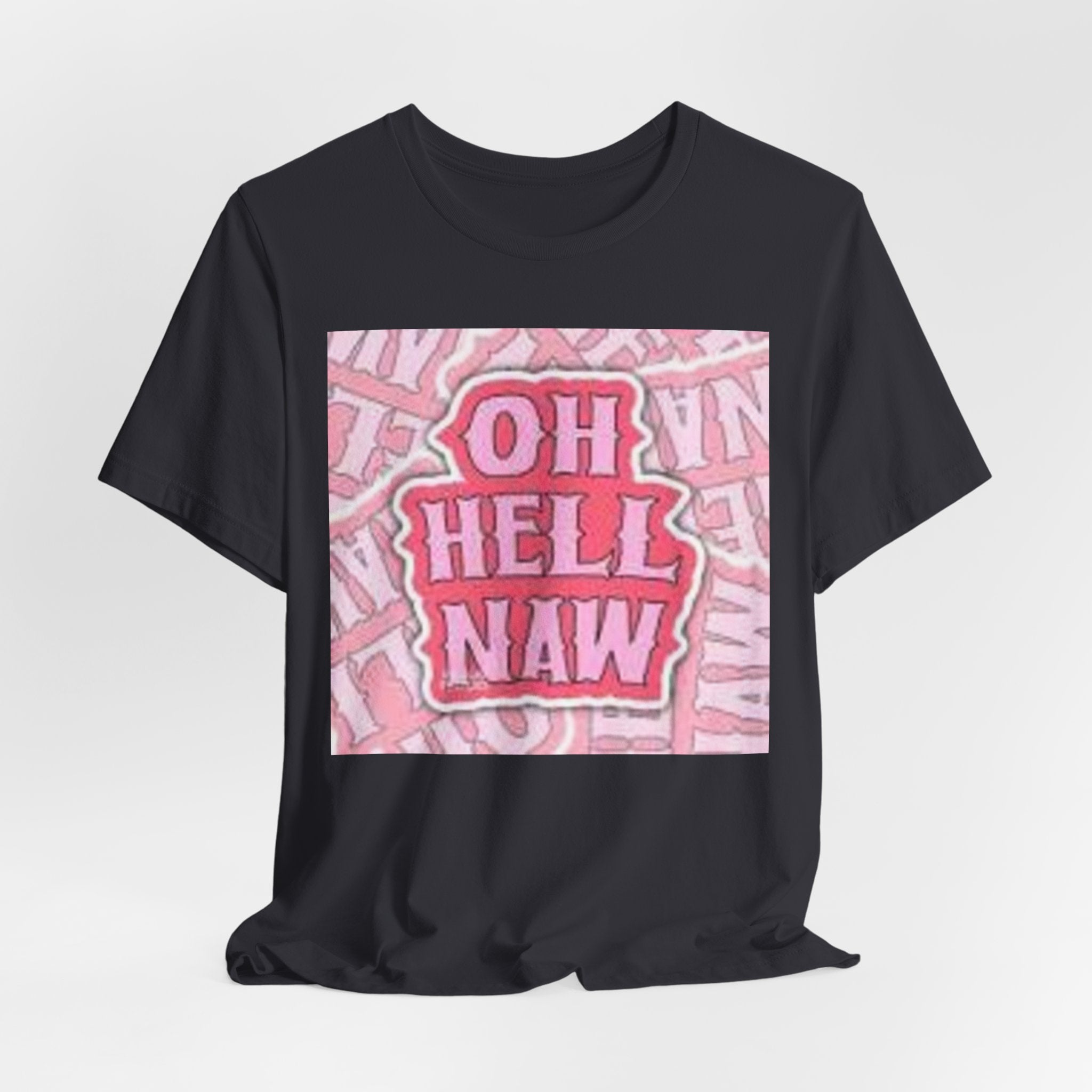 Oh Hell Naw pink graphic Tee | sassy text shirt, retro bubble letters