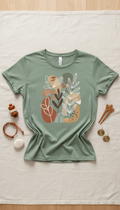 Sage green hand-drawn accent tee