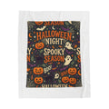 Halloween Plush Blanket — Spooky Season Pumpkin & Ghost Velveteen Throw