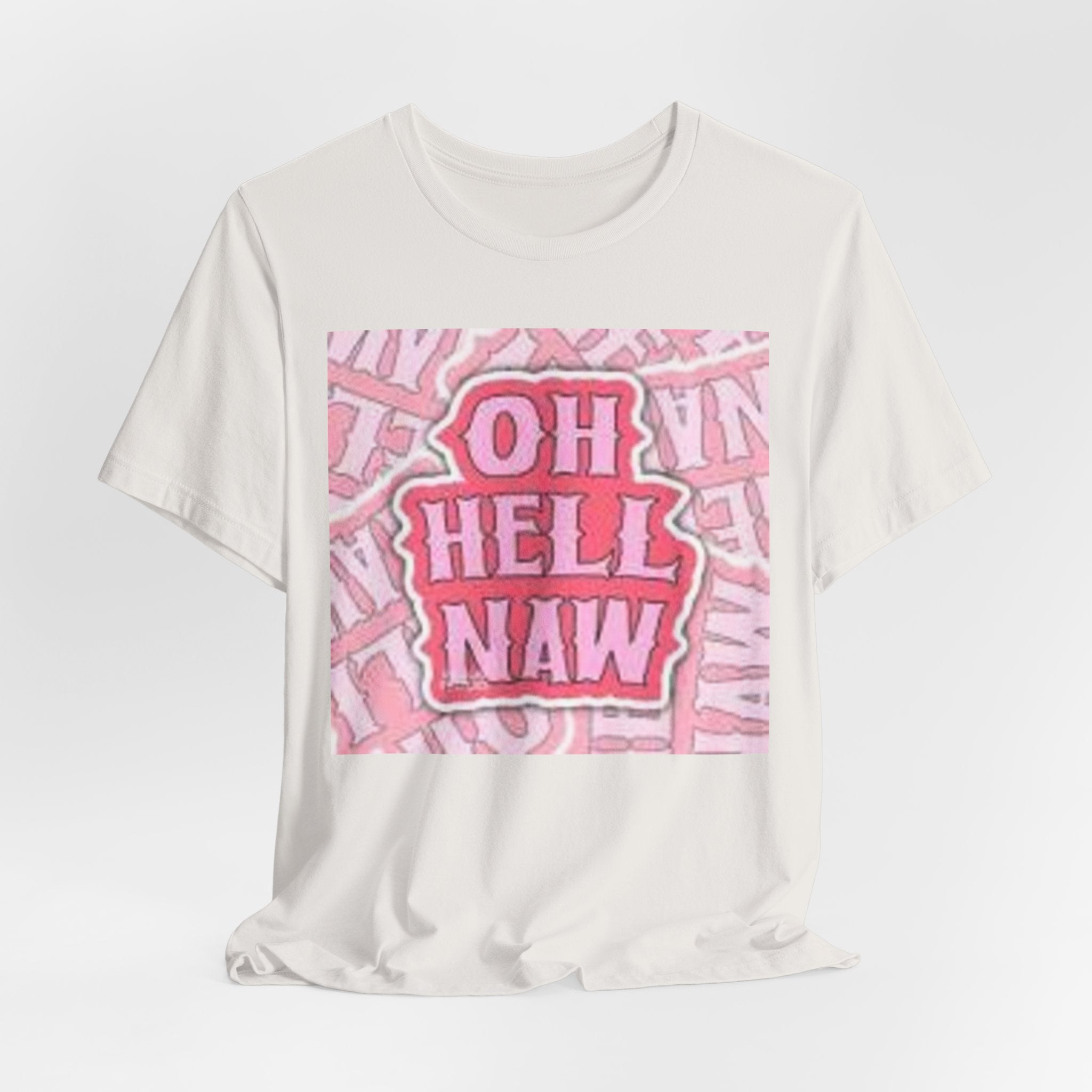 Oh Hell Naw pink graphic Tee | sassy text shirt, retro bubble letters