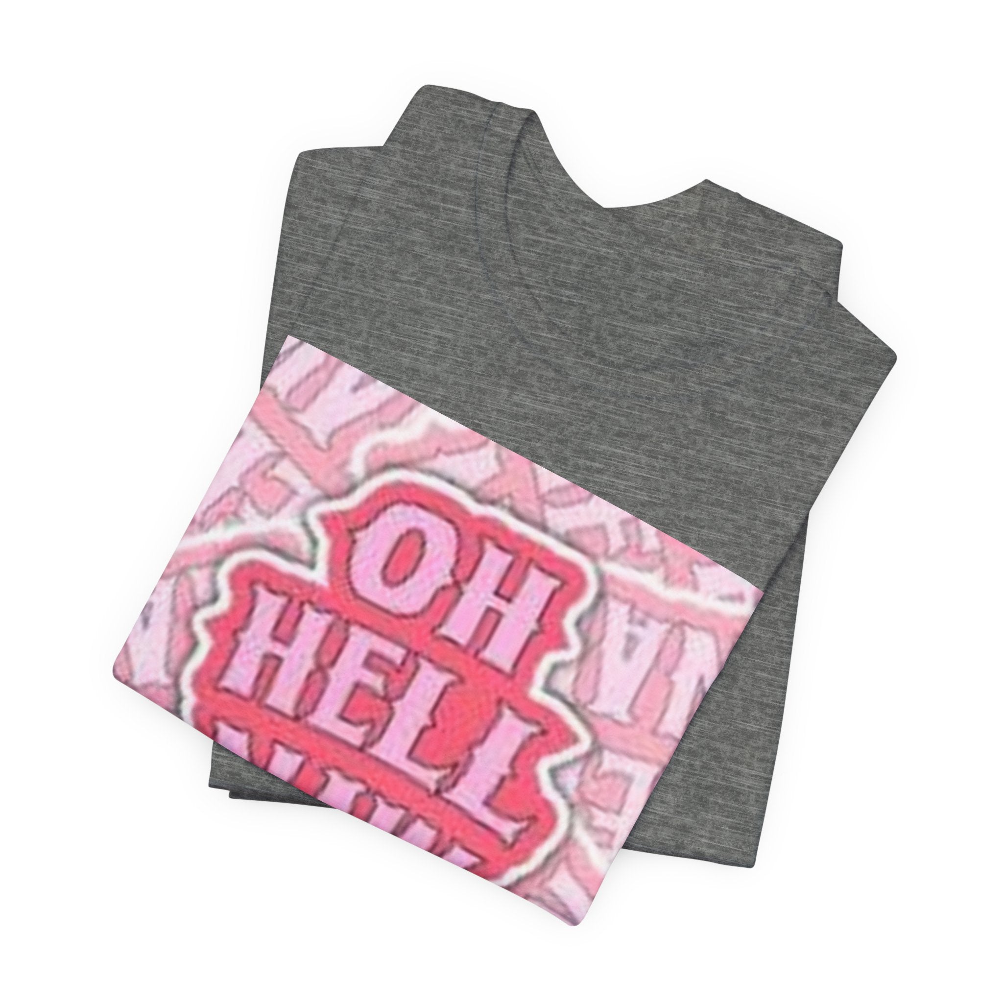 Oh Hell Naw pink graphic Tee | sassy text shirt, retro bubble letters