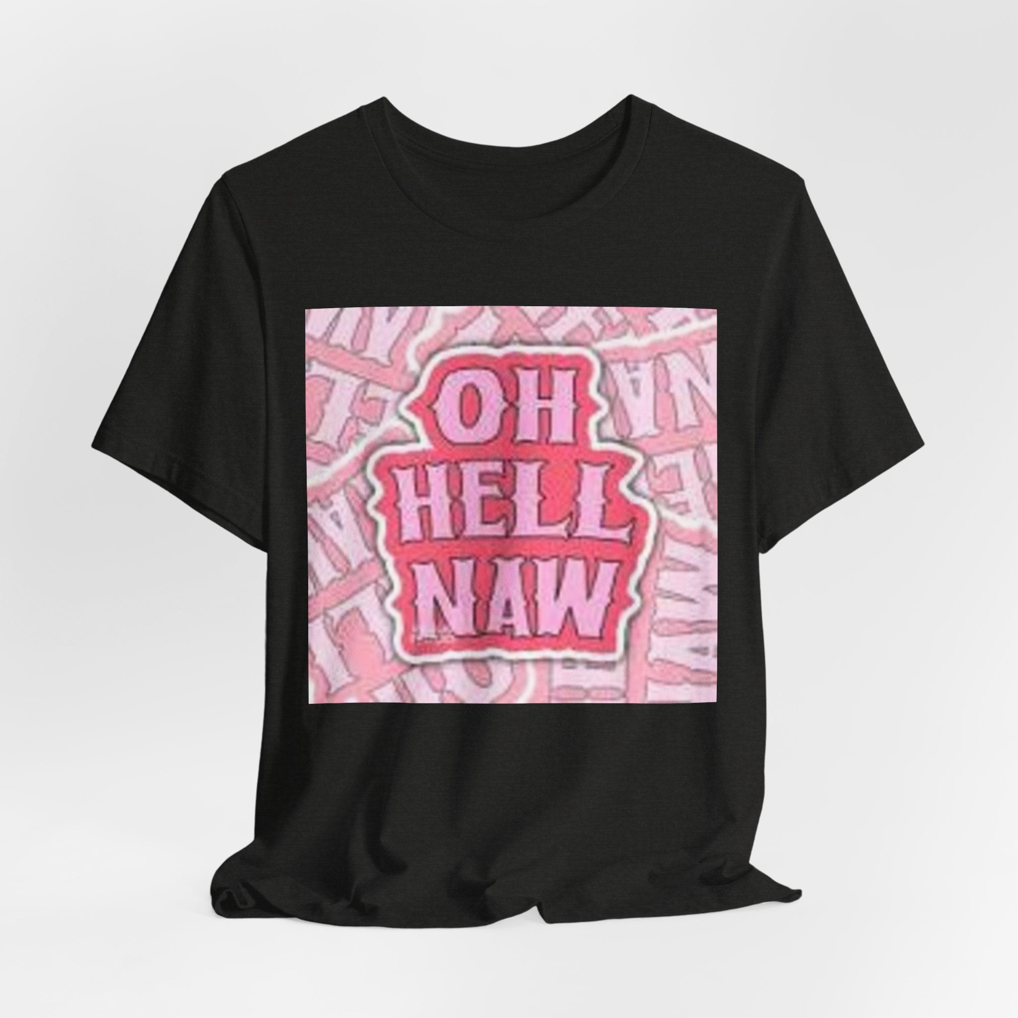 Oh Hell Naw pink graphic Tee | sassy text shirt, retro bubble letters