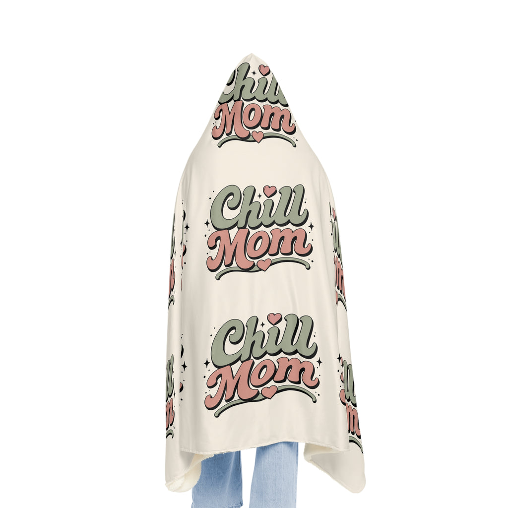 Hooded Blanket — "Chill Mom" Retro Cozy Throw