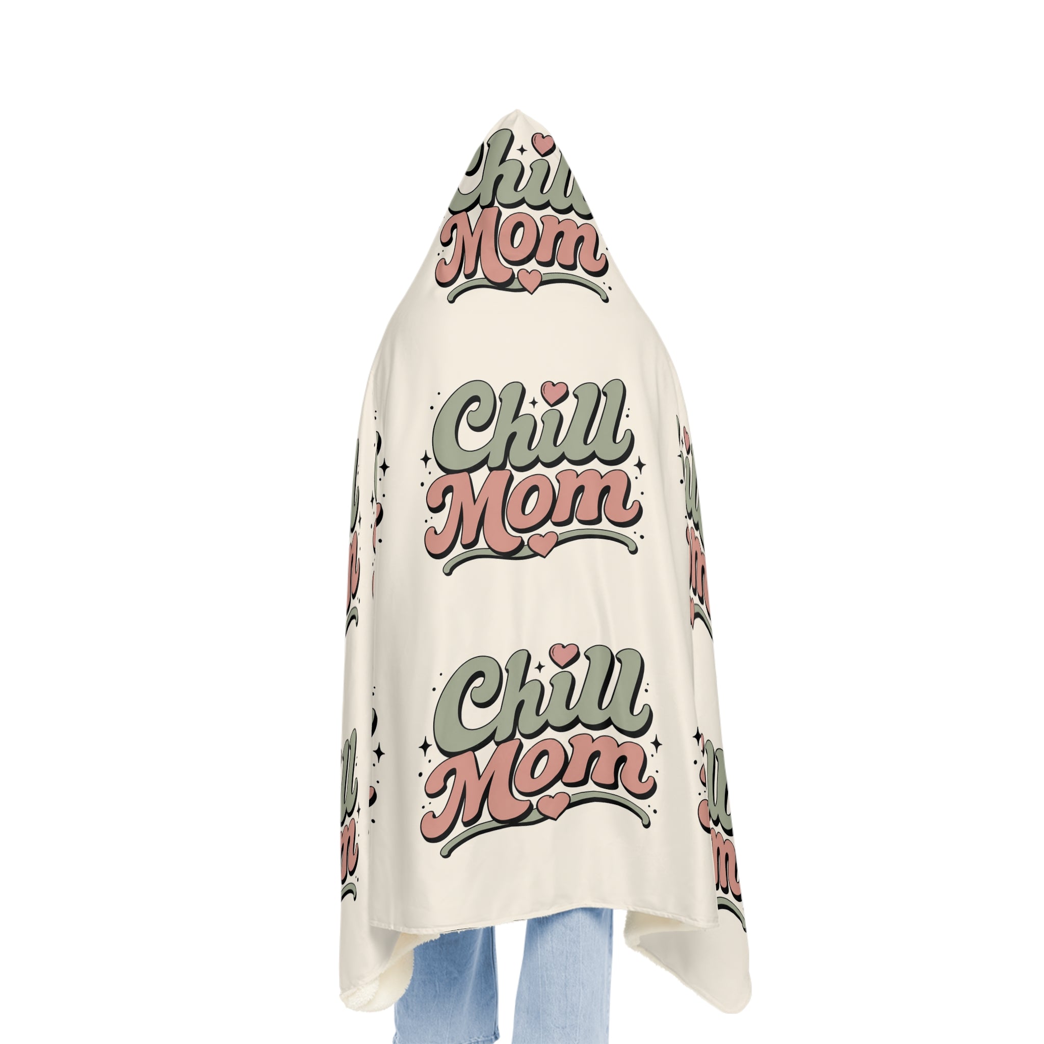 Hooded Blanket — "Chill Mom" Retro Cozy Throw