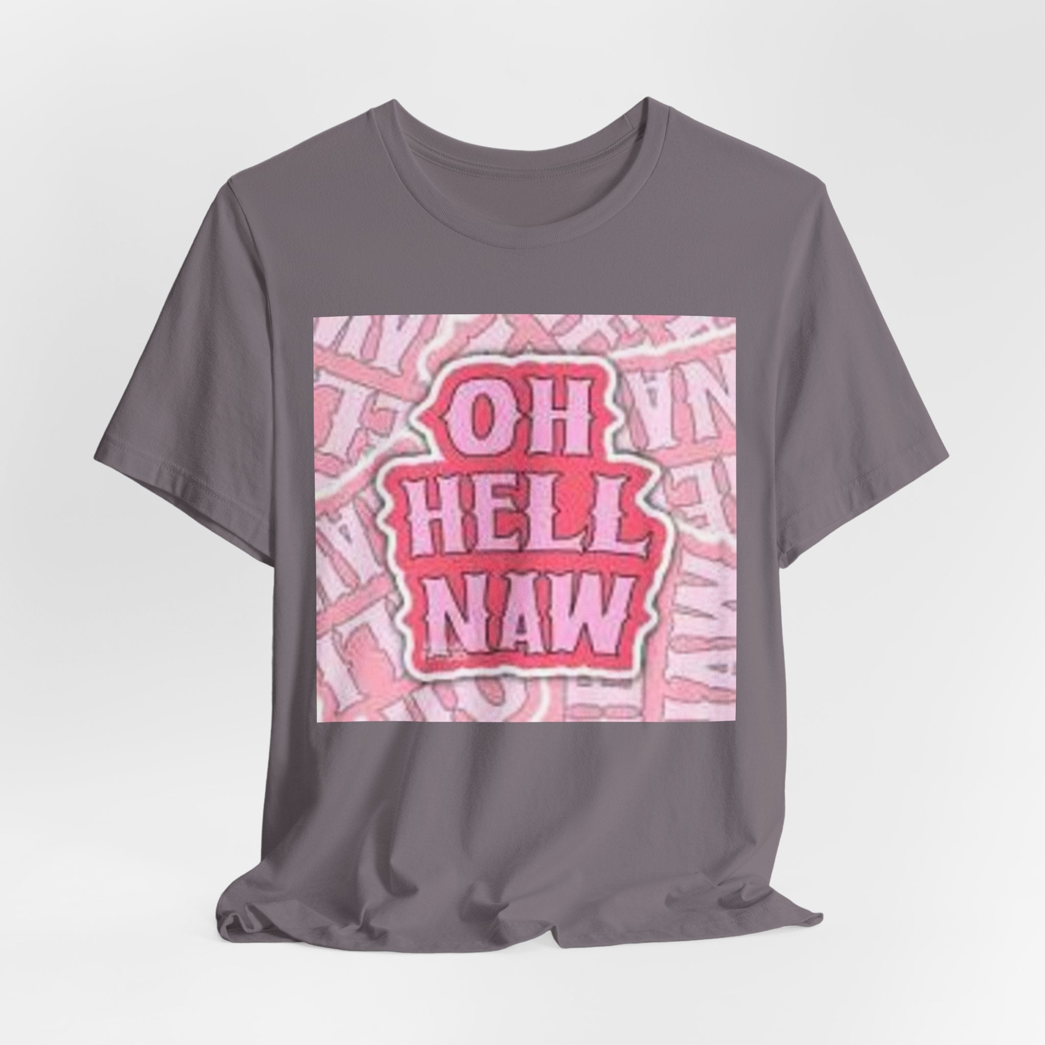 Oh Hell Naw pink graphic Tee | sassy text shirt, retro bubble letters
