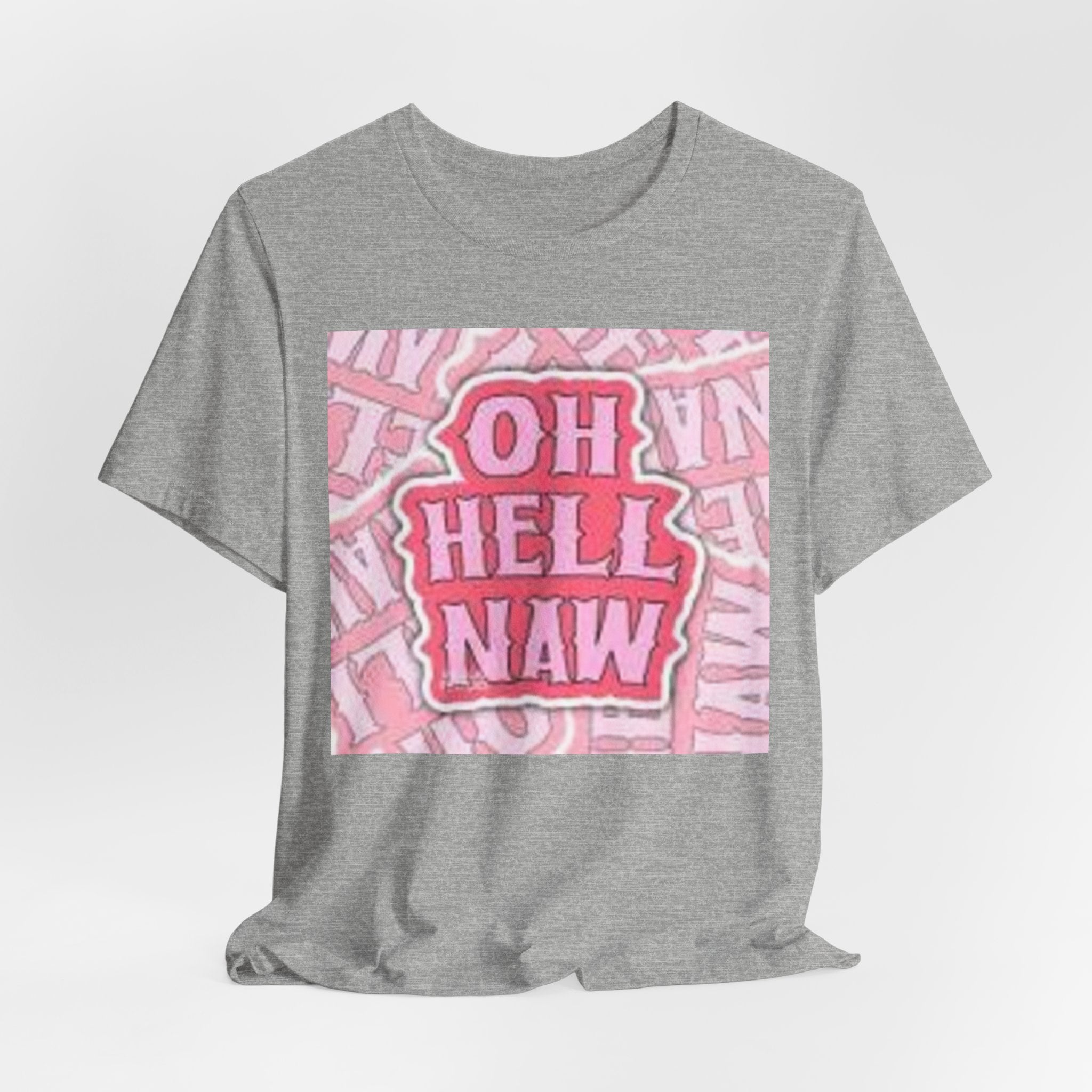Oh Hell Naw pink graphic Tee | sassy text shirt, retro bubble letters