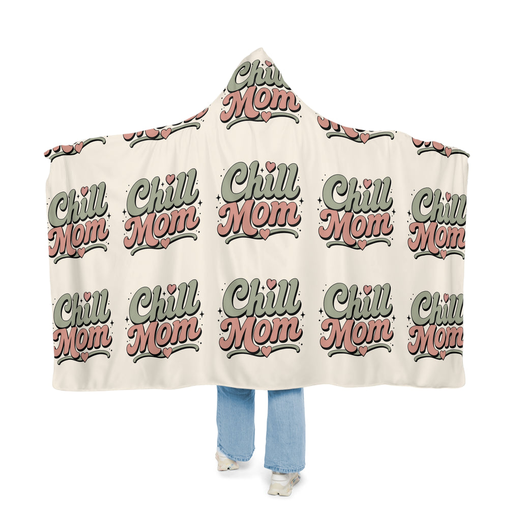 Hooded Blanket — "Chill Mom" Retro Cozy Throw