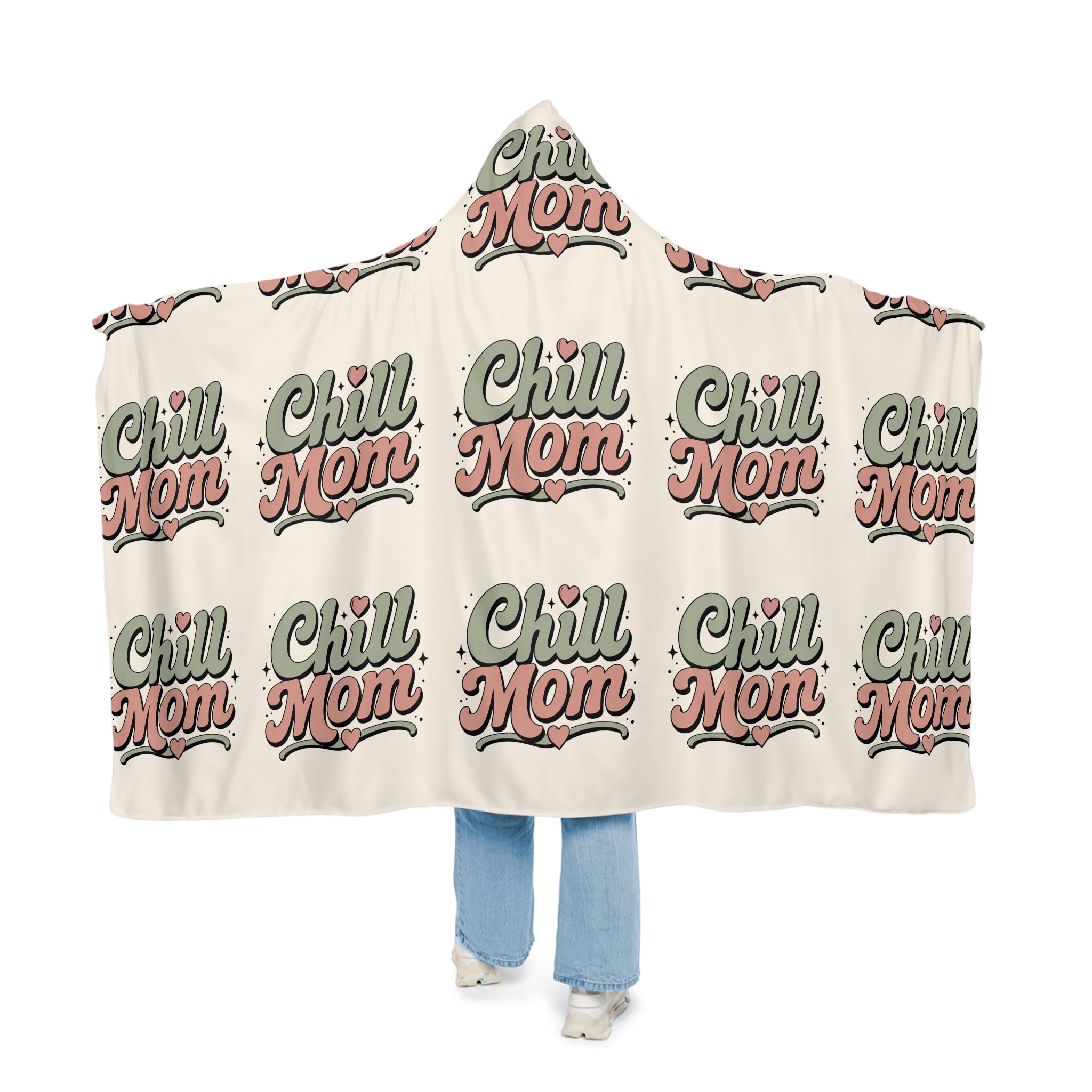 Hooded Blanket — "Chill Mom" Retro Cozy Throw