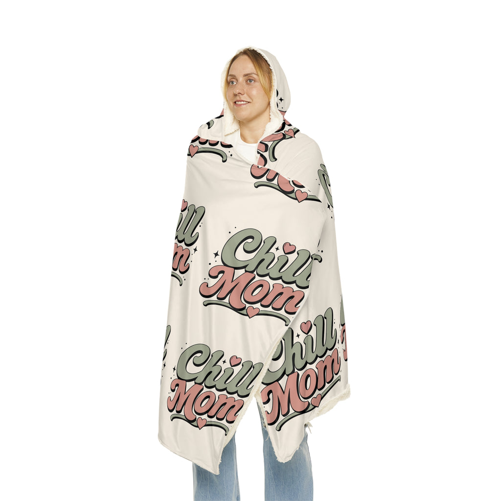 Hooded Blanket — "Chill Mom" Retro Cozy Throw